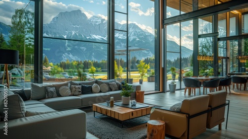 Mountain View Lounge: Contemporary Relaxation with Stunning Scenery