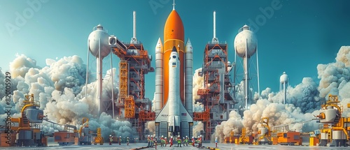 A powerful rocket streaks skyward on a space launch, carrying a spacecraft on a scientific journey beyond Earth's atmosphere