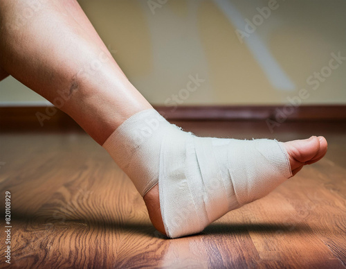 The concept of a sore person with a limb injury. Close-up.