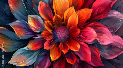 Beautiful abstract colorful flower design.