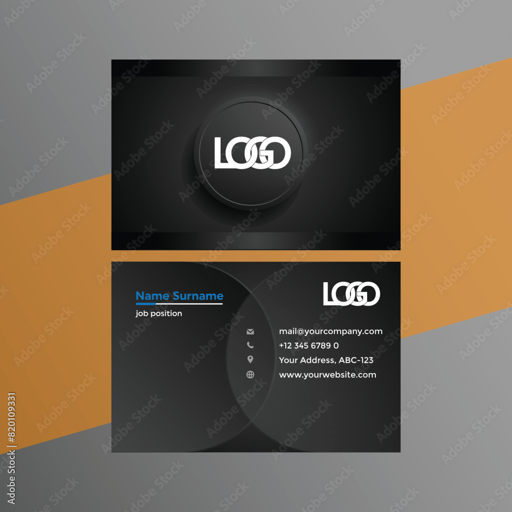 modern black color business card design , visiting card, name card ...