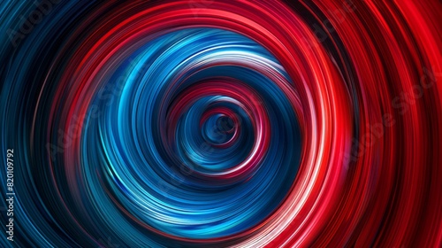 Red and blue spiral. Circle orbit rotation. abstract background with space for text.