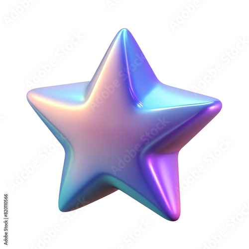 3D star icon hologram of lilac gradient. Symbol of customer satisfaction review service best quality ranking.