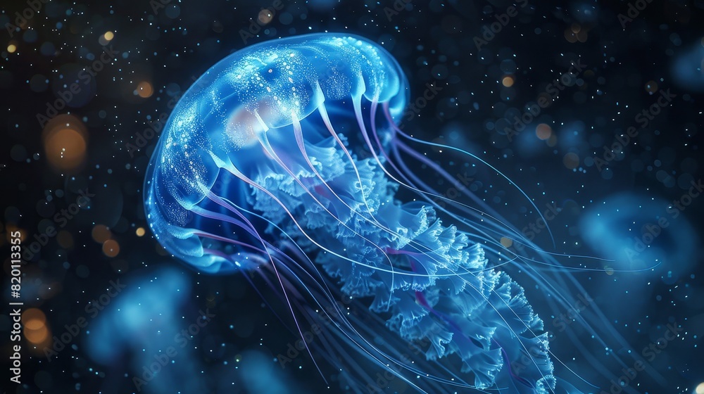 Glowing jellyfish.