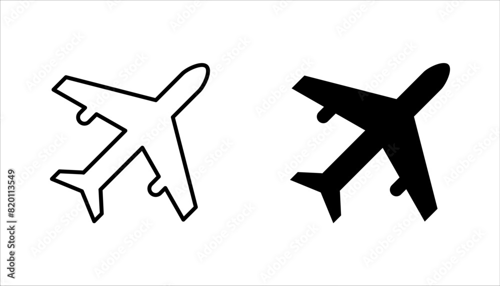 Plane icon set. vector illustration, pictogram isolated on white background. color editable Plane icon set. vector illustration, pictogram isolated on white background. color editable