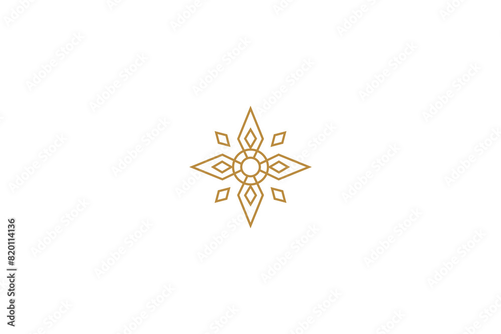 compass cardinal direction symbol logo in luxury line art design style compass cardinal direction symbol logo in luxury line art design style