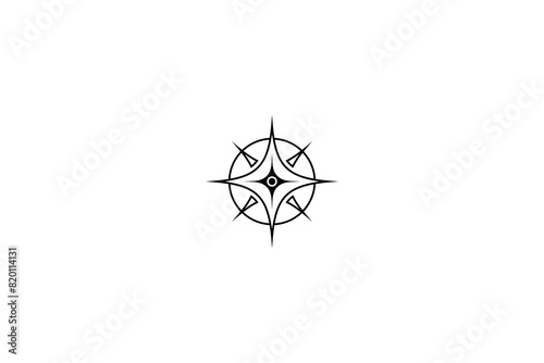 compass cardinal direction symbol logo in flat template vector design style