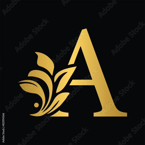 letter  flower letters. Vintage ornament initial Alphabet. Logo vector