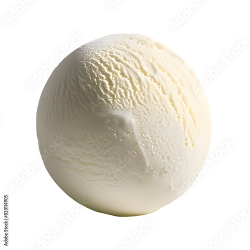 Vanilla scoop of ice-cream isolated on transparent background