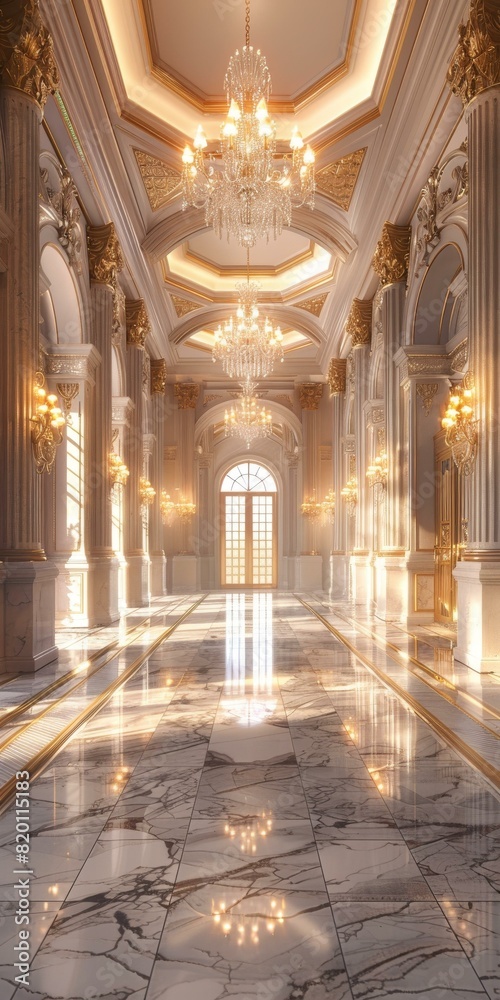 Fototapeta premium Grand Hall Interior with Architectural Detail