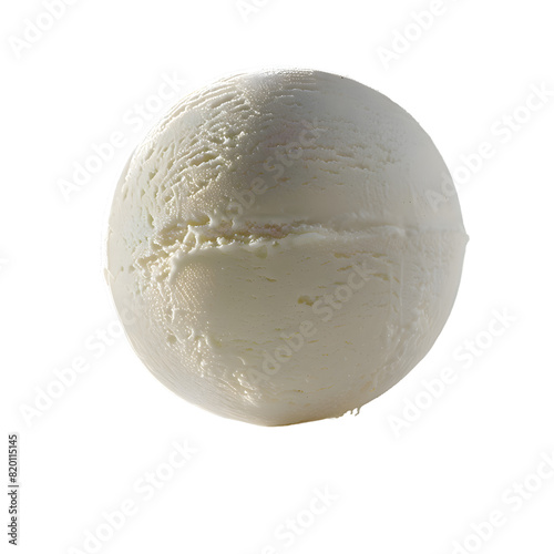 Vanilla scoop of ice-cream isolated on transparent background