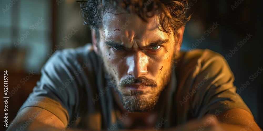 Portrait of a man with intense expression