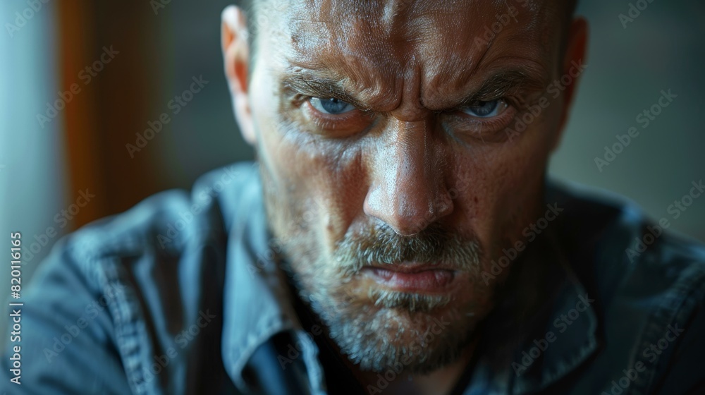 Portrait of a man with a serious expression on his face Portrait of a man with a serious expression on his face