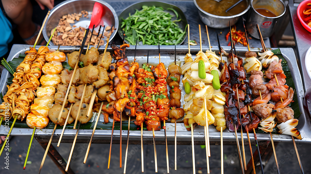 Thai street food Spicy delicious flavors and a happy environment Thai street food Spicy delicious flavors and a happy environment