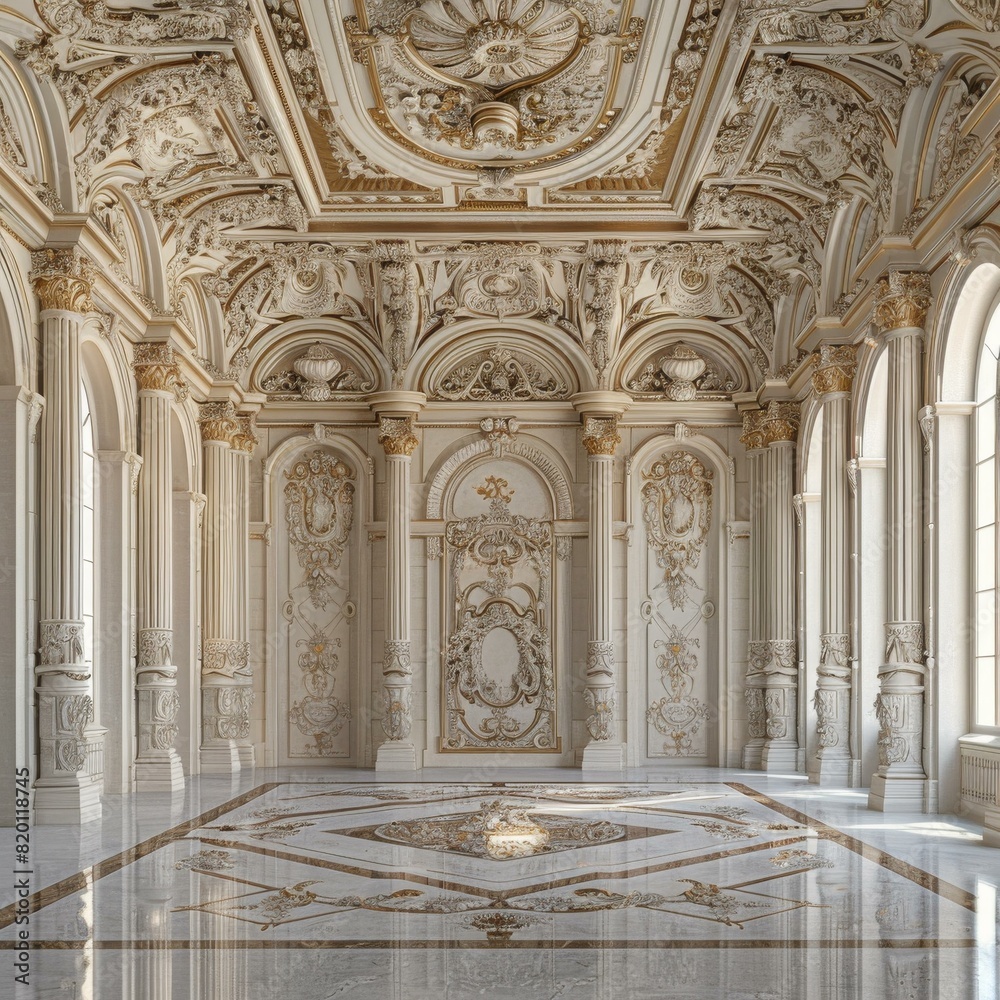 Obraz premium Grand Classical Interior with Marble Floor