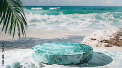Turquoise Marble Platform on Tropical Beach