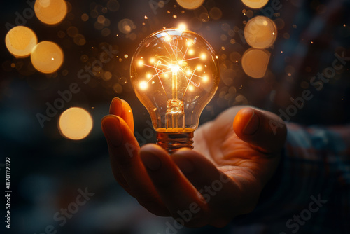 light bulb in hand