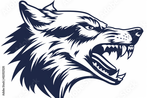 Wolf vector animal logo on white background