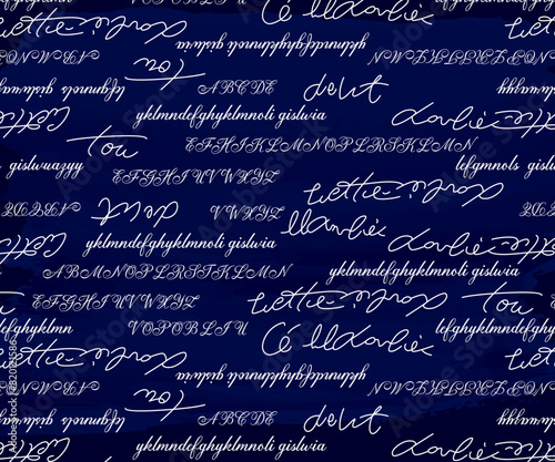 Handwriting lettering letters all over pattern