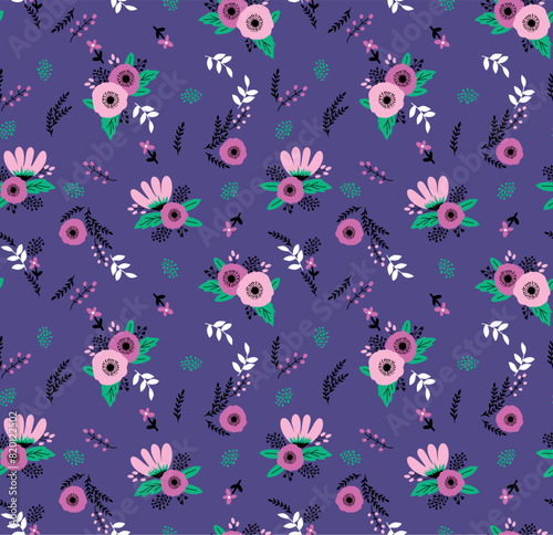 Floral pattern And leaves,spring flowers