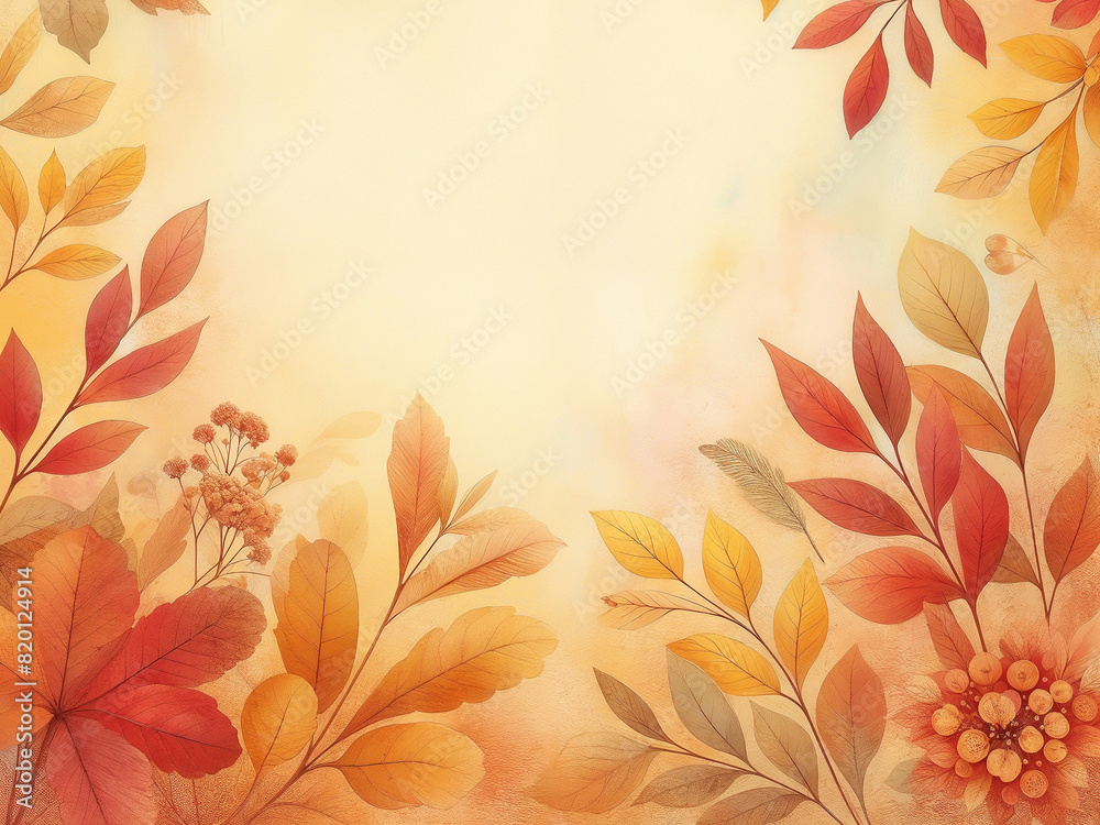 Autumn background with leaves.AI Autumn background with leaves.AI