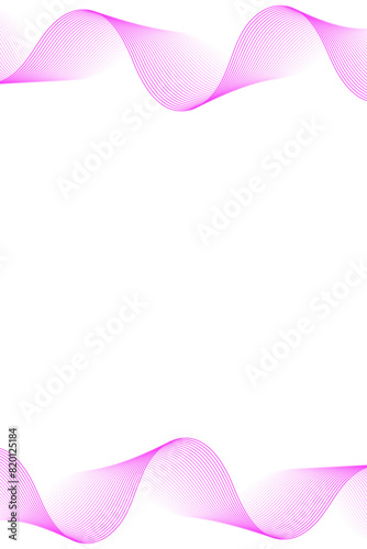 Abstract background with waves for banner. Standart poster size. Vector background with lines. Element for design isolated. Pink and white gradient. Brochure, booklet. Summer, spring. Valentine's Day
