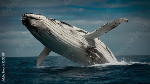 white whale in the ocean 