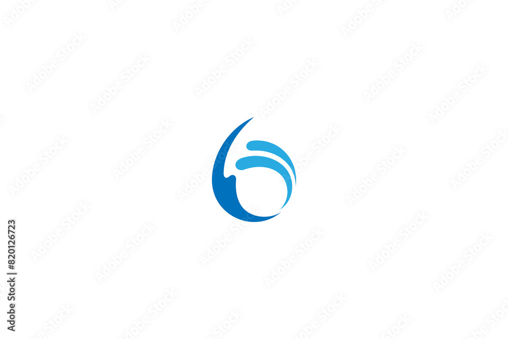 water drop logo with splash combination in simple flat design style