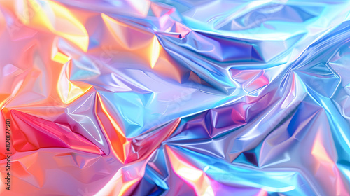 Colored crumpled foil as a background. Close-up