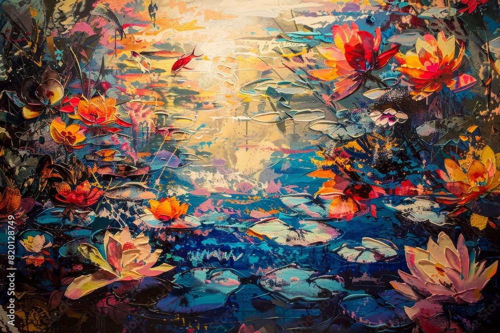 Naklejka premium Immerse yourself in the vibrant tapestry of life, where every hue and shade paints a picture of possibility and potential