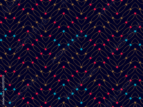 Polka dots pattern with colorful stars