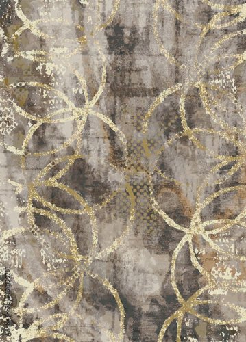 Rings on grungy grungy brush stroke watercolor pattern