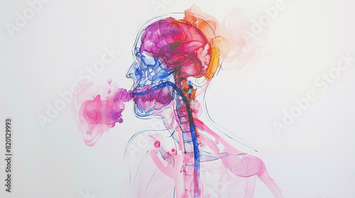 Illustration of the upper body of a person in an abstract style