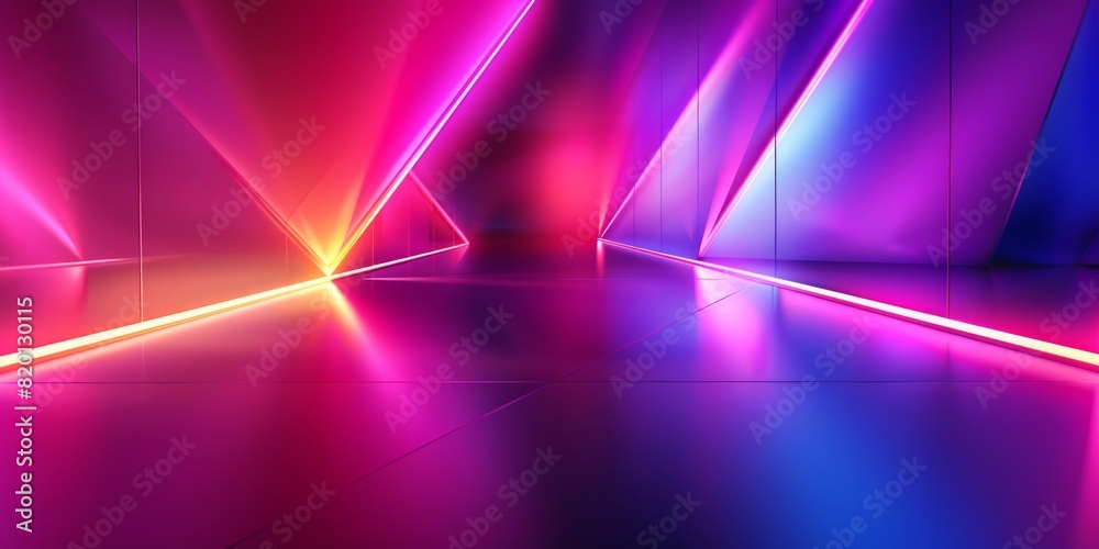 Futuristic neon room, Abstract gradient background, Cyberpunk interior backdrop. Generative AI illustration Futuristic neon room, Abstract gradient background, Cyberpunk interior backdrop. Generative AI illustration