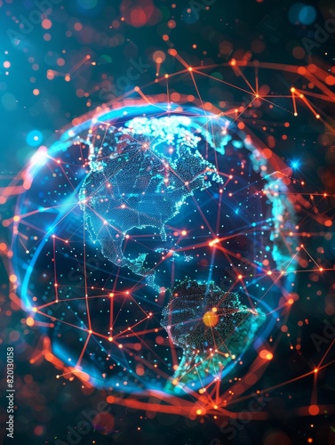 Global network, Abstract data background.