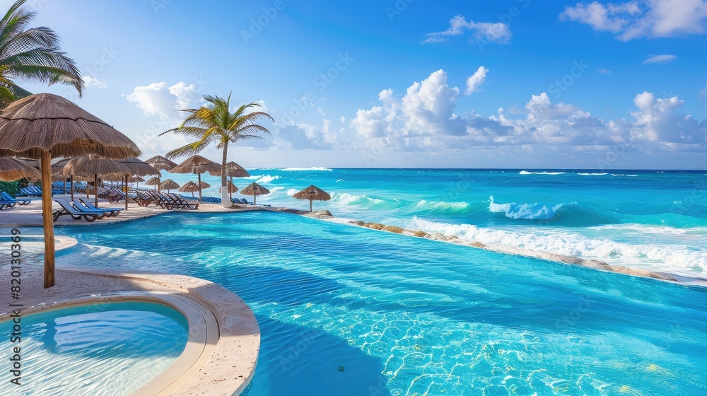 pool in the tropical resort