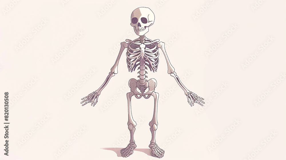 Fototapeta premium Illustration of a cartoon skeleton.
