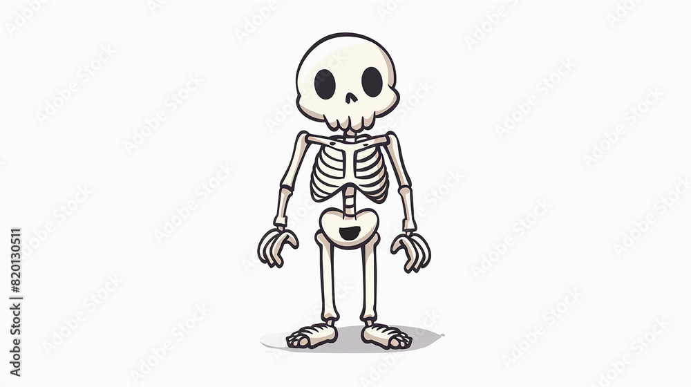 Illustration of a cartoon skeleton. Illustration of a cartoon skeleton.
