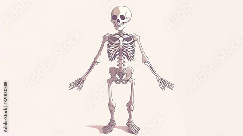 Illustration of a cartoon skeleton.
