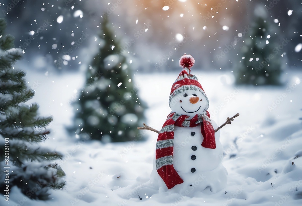 snowman at the christmas tree snowman at the christmas tree