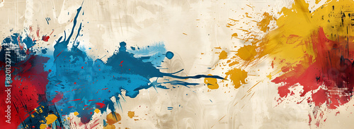 Energetic Paint Splatter on White Background Bold Splattered Paint Creating Abstract Energy