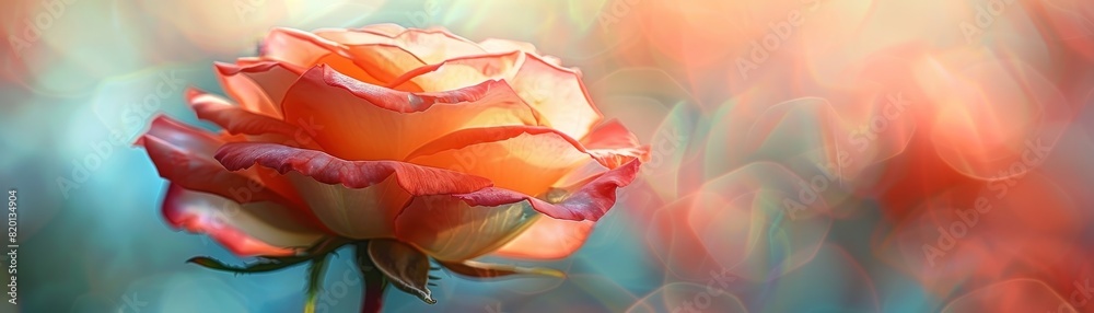A rose is the main focus of the image, with its petals and stem visible A rose is the main focus of the image, with its petals and stem visible
