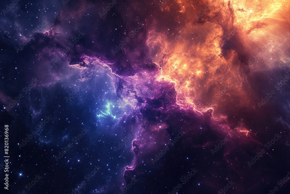 Stunning galaxy with nebulas and cosmic dust Stunning galaxy with nebulas and cosmic dust