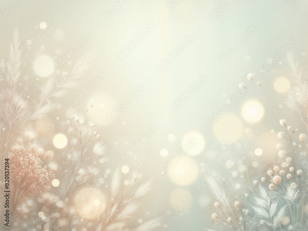 Abstract background with bokeh and leaves. AI Abstract background with bokeh and leaves. AI