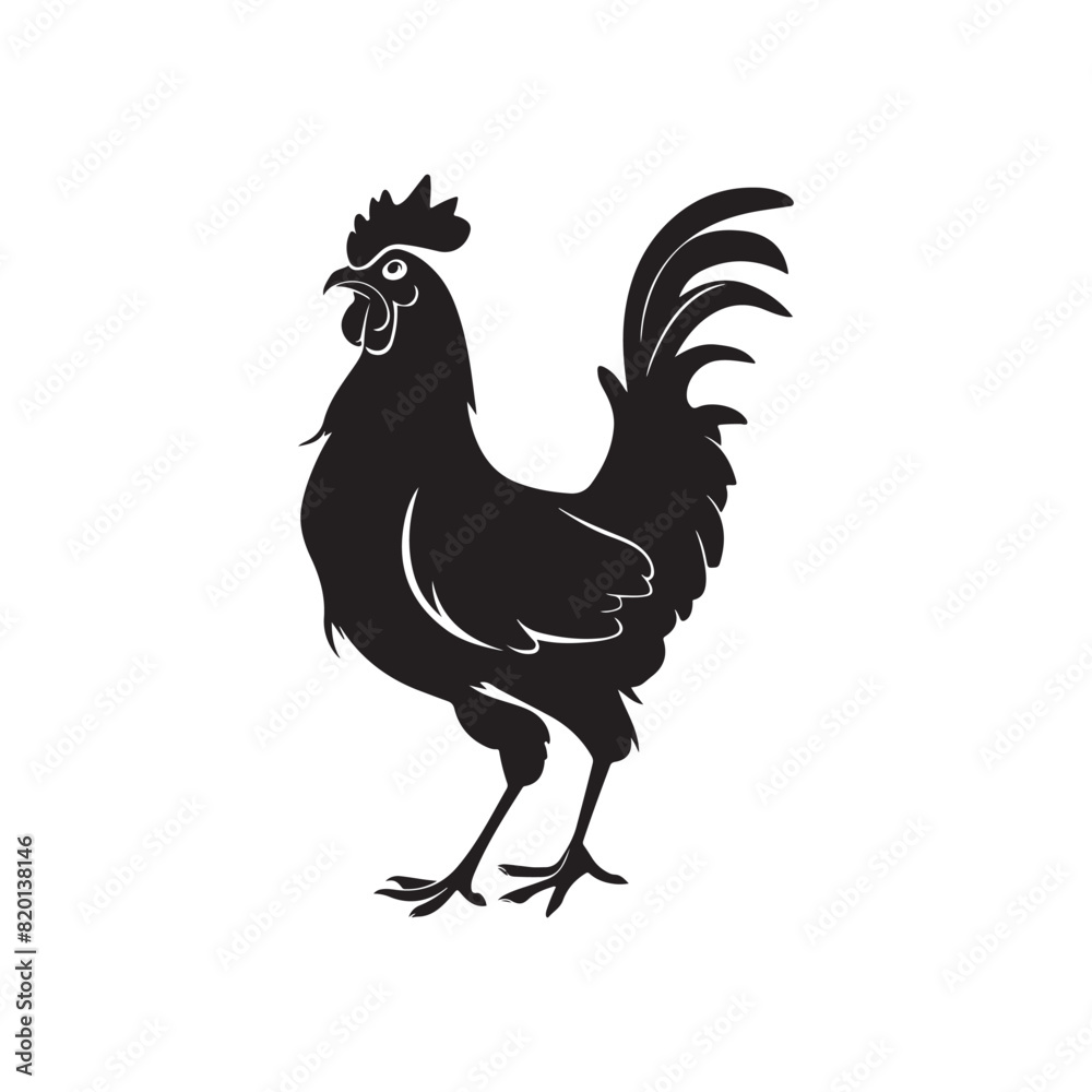 Silhouette of a hen chicken Silhouette of a hen chicken