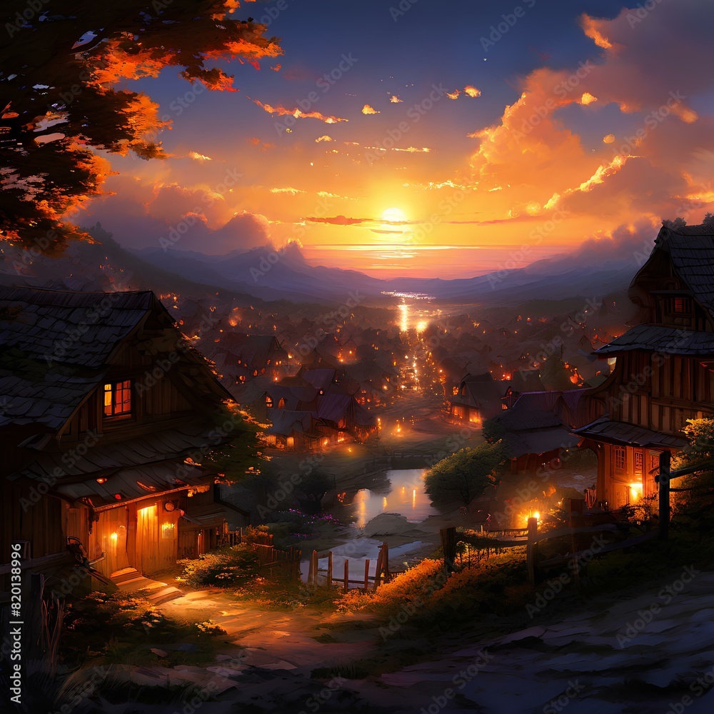 A village scenery
