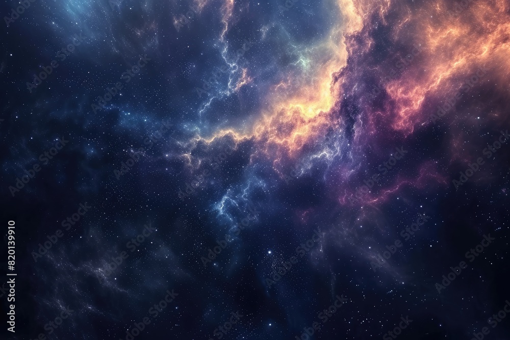 Fototapeta premium Colorful galaxy with cosmic dust and nebulas