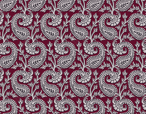 PAISLEY FLORAL AJRAKH PATTERN  AND BLOCK PRINT PATTERN BATIK PRINT BACKGROUND DIGITAL PRINTING TEXTILE PATTERN