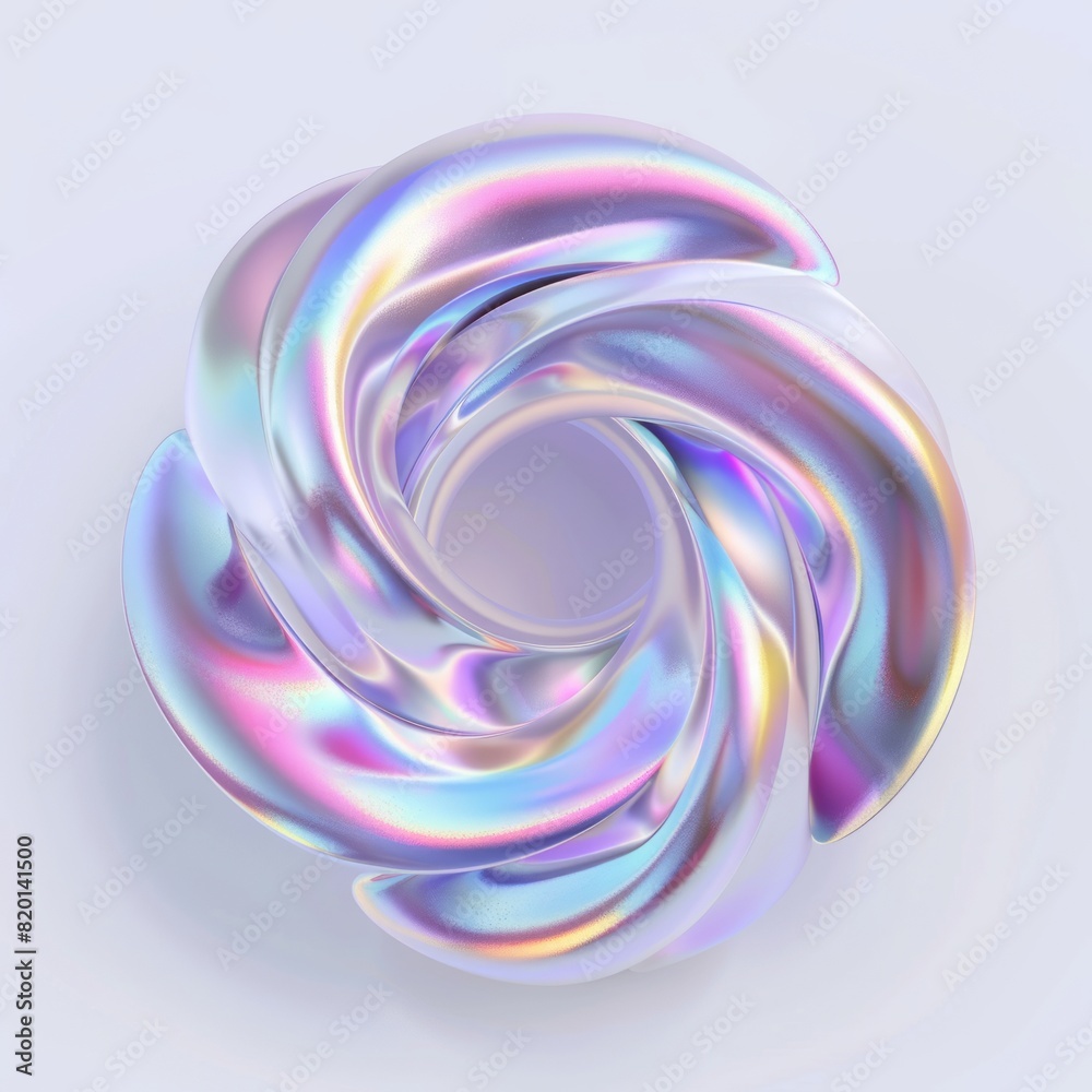 Abstract 3D element, Holographic fluid abstract shape, Holographic iridescent spiral, Liquid trend design element, Generative AI Abstract 3D element, Holographic fluid abstract shape, Holographic iridescent spiral, Liquid trend design element, Generative AI