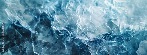 Frosty ice surface. White and blue icy patterns for a chilly abstract backdrop photo